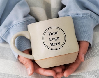 Large Custom Mug Logo Coffee Mug Personalized Gift,Personalized Mug Pottery Mug Company Mug Engraved Logo Mug,Employee Appreciation Gifts PD