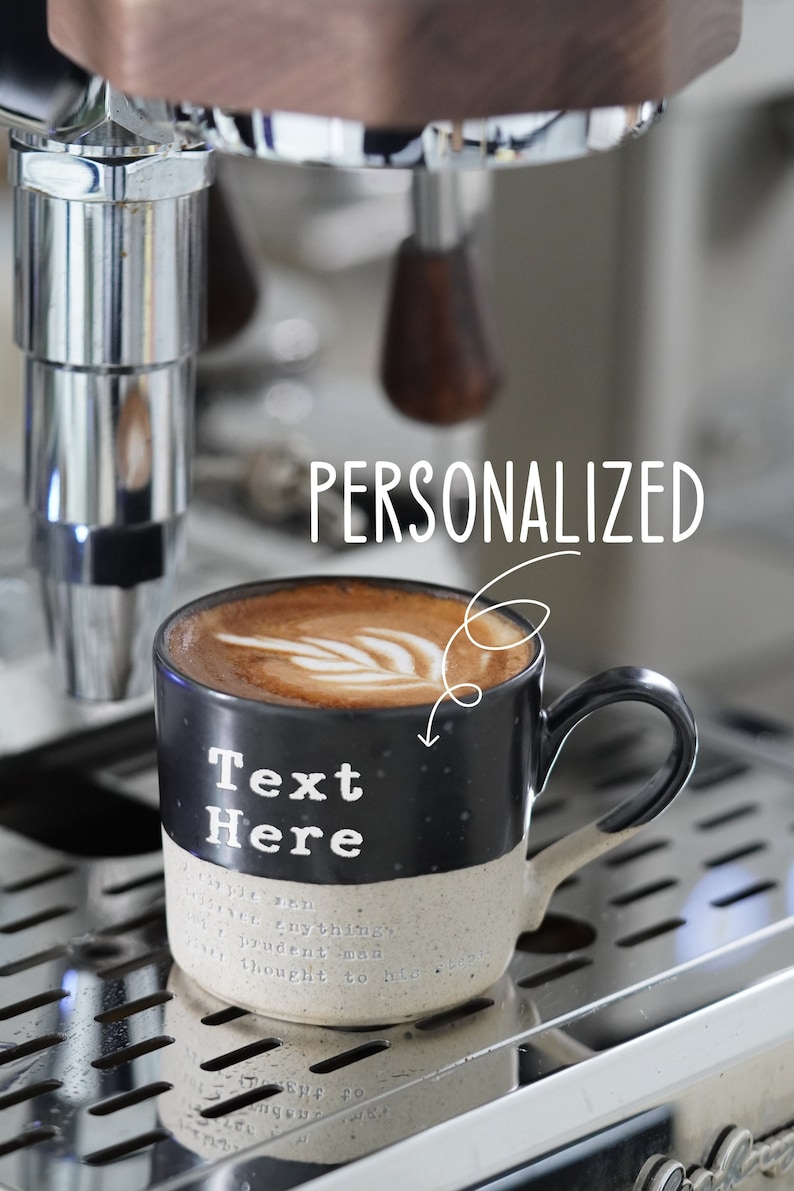 Personalisiertes Keramik-Espressotassen-Set für Geschenkideen zum Vatertag, personalisiertes graviertes Geschenk für Papa, Geschenk für Opa, Kaffeetassen-Geschenk für Ihn Bild 1