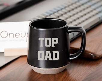 Top papa mug pour la fête des pères, cadeau de son fils, cadeau pour papa, tasse à café papa, grande tasse en poterie pour lui, top cadeau pour papa, cadeau gravé pour papa JD