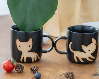 Handmade Mug Cat Mug, Kawaii Mug, Cute Mug for 21st Birthday Gift for Her, Cute Coffee Mug, Cat Lover Gift for best Friend, Cat Coffee Mug