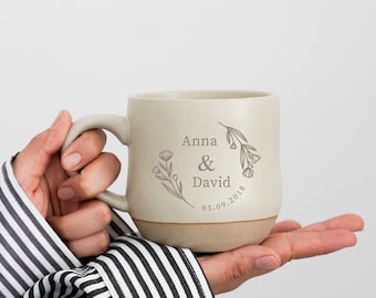 Engraved 9th Anniversary Gifts for Husband,Custom Pottery Mug for Wife, Personalzied  Gifts for Couple, Custom Tin Anniversary Mug BJ