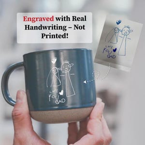 Aangepaste mok Echt handschrift aardewerk mok Gepersonaliseerde keramische mok met jouw handschrift Vaderdag Cadeau voor kerstcadeaus Ideeën ZT