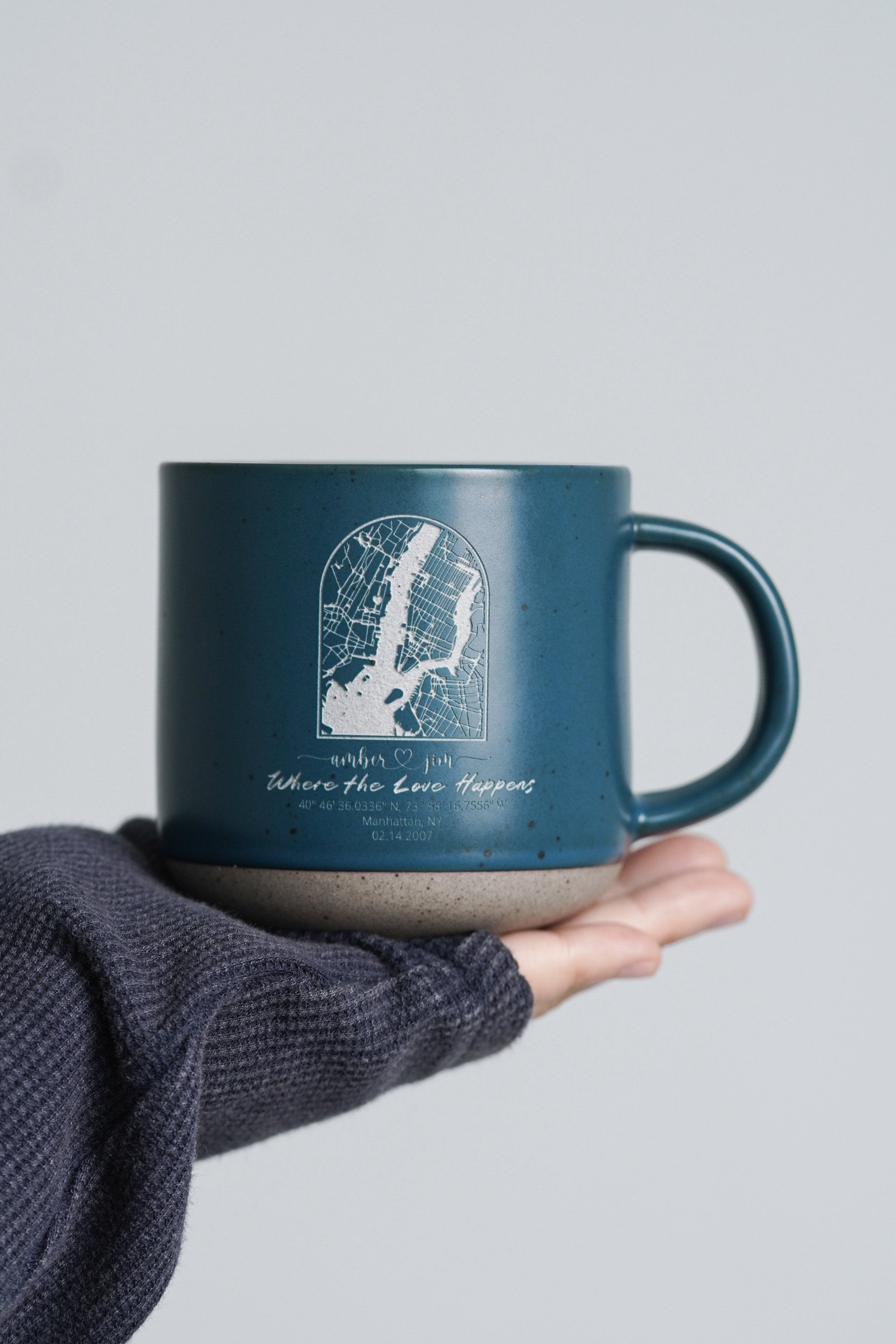 Custom Map Gift Coffee Mug Personalized Where We Met Mug Anniversary Gift,Engagement Gift for Couple Mug,Memorial Gift,Thanksgiving Mug ZT