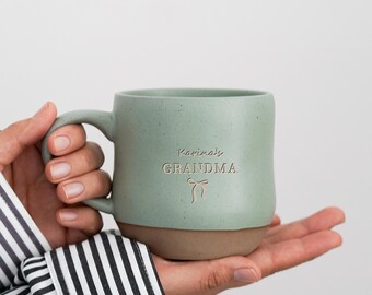 Personalized Engraved Grandma Mug with Child’s Name, Christmas Nana Pottery Mug, Mama mug gift for Grammy, Mother's day mom gift for her PD