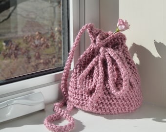 The Portia Crochet Pouch | Handmade Crochet Purse | Drawstring Bag