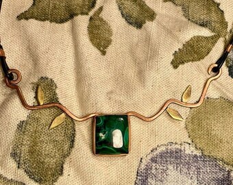Malachite Copper Vine Pendant
