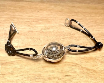 Rustic Silver Lavender Bracelet