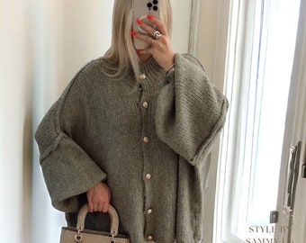 Womens Knitted Loose Cardigan - Multiple Colours Available - Summer Cardigan, Plus Size Cardigan, Summer Clothing, Loose Fit Cardigan