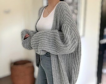 Cardigan ample en maille vintage pour femme - Mode Femme élégante