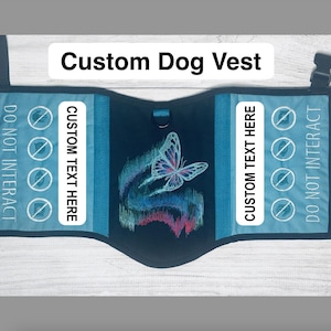 Custom Dog Vest - Waterproof Canvas - Working Dog - In Training - Embroidery - Patches - Personalized Dog Vest