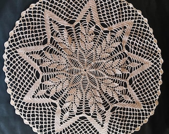 Pink Doily: 18-inch Crocheted Table Centerpiece