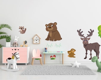 Forest Animals Children Wall Stickers Decals