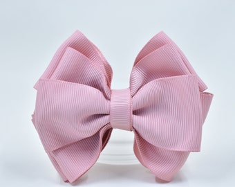 Neutral hair bow-Dusty rose
