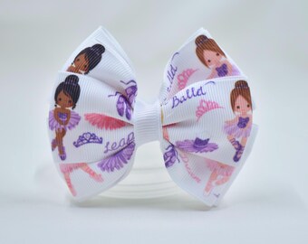 Girl hair bow-Dance-ballet-hair clip-3.5 inch bow