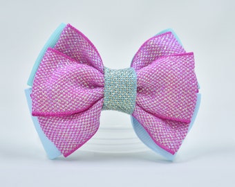 Hair bow-Mermaid-Ariel-sparkle bow-hair clip-3.5 inch bow