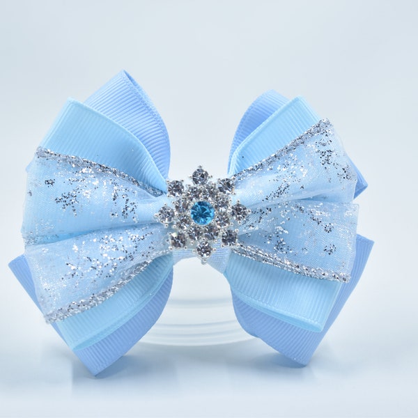 Princess hair bow-Snow