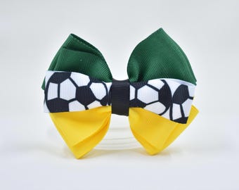 Soccer hair bow-OR