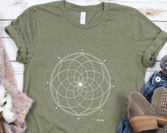 Abstract Cosmos Celestial Yoga Shirt | Meditation Tee | Spiritual Gift for Her Yogi Gift