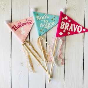 Dancer Pennant Flag, Gift for Little Ballerinas, Dance Recital Gift, Dance Flag, Ballerina Room Decor, Gift for Dancers, Dance Recital Flags