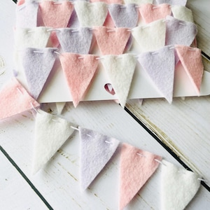 Mini Garland, Mini Bunting, Tiny Triangle Garland, Felt Mini Pennant Banner, Pastel Bunting, Mini Garland, Mini Felt Garland, Baby Room