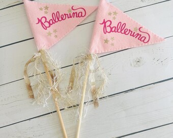 Dancer Pennant Flag, Gift for Little Ballerinas, Dance Recital Gift, Dance Flag, Ballerina Room Decor, Gift for Dancers, Dance Recital Flags