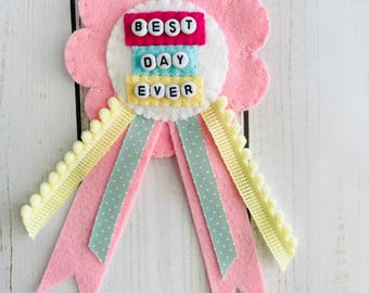 Felt Ribbon Award, Celebration Rosette, Birthday Party Decor, Photo Prop, Pin Badge Gift, Prize Ribbon, Pin Badge, Party Prop Gift