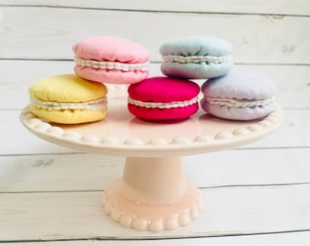 Felt Macarons Set of 5, Pretend Play Food, Felt Bakery Treats, Tea Party Toys, Handmade Felt Desserts, Imaginative Play, Felt Desserts