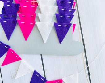Mini Garland 6ft, Mini Bunting, Tiny Triangle Garland, Felt Mini Pennant Banner, Pastel Bunting, Letterboard, Mini Felt Garland