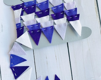 Mini Garland 6ft, Miniature Bunting, Tiny Triangle Garland, Felt Mini Pennant Banner, Pastel Bunting, Letterboard, Mini Felt Garland