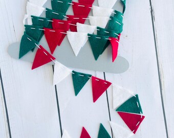 Miniature Felt Garland 6ft, Mini Bunting, Tiny Triangle Garland, Felt Mini Pennant Banner, Pastel Bunting, Letterboard, Tiered Tray Decor
