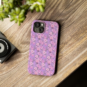 Purple Flowers Phone Case iPhone 15 pro Floral Case Beautiful Flower Phone Case  iPhone 15 14 13 12 11 iPhone 7/8/12/13 for iPhone XR XS MAX