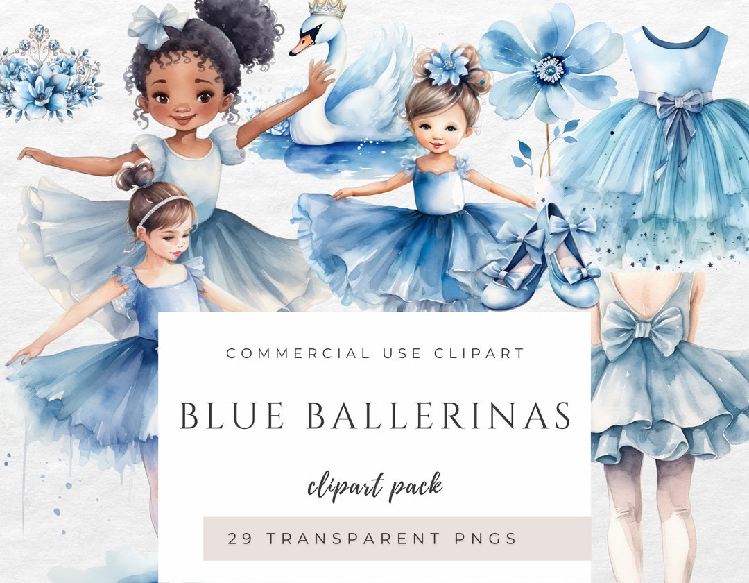 Blue Watercolor Ballerina Clipart, Swan Lake Clipart, Ballerina PNG ...