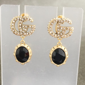Vintage Stylish Gucci Black Dangling Earrings