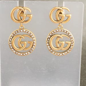 Vintage Stylish Gucci Diamond Dangling Earrings