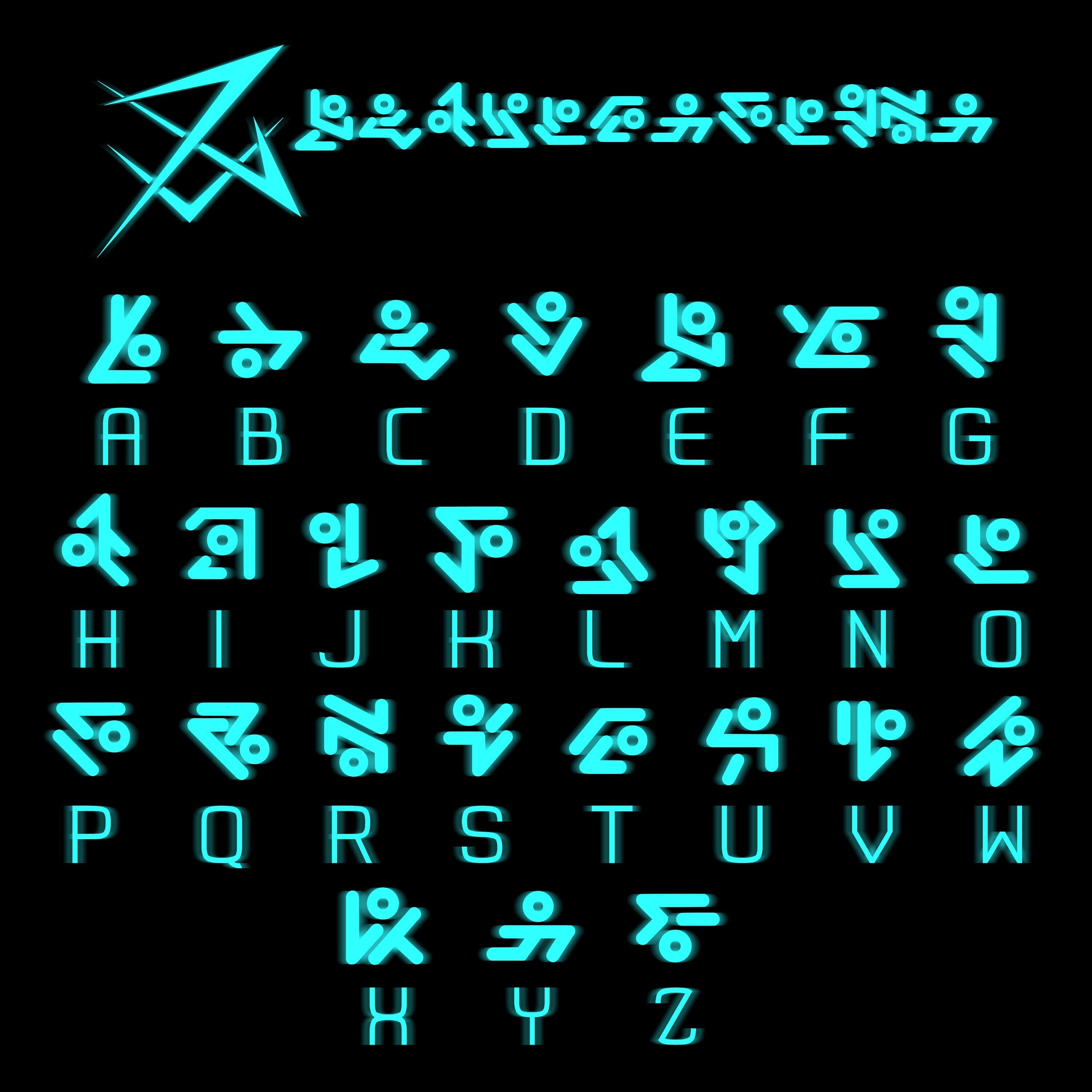 Cyberpunk Font Symbol Code Language Font TTF OTF Vector Art