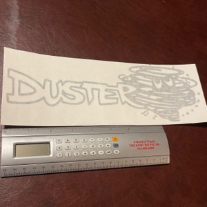 Plymouth Duster Dust Devil Vinyl Decal Black White 11 Inch Car Mascot Vehicle Decoration Automotive Gift Idea Classic Muscle Car Emblem