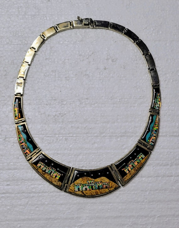 Signed Begay Starry Night Micro Inlay Collar