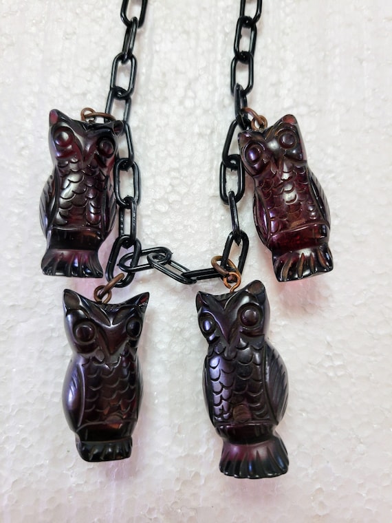 Translucent Owl Bakelite Necklace