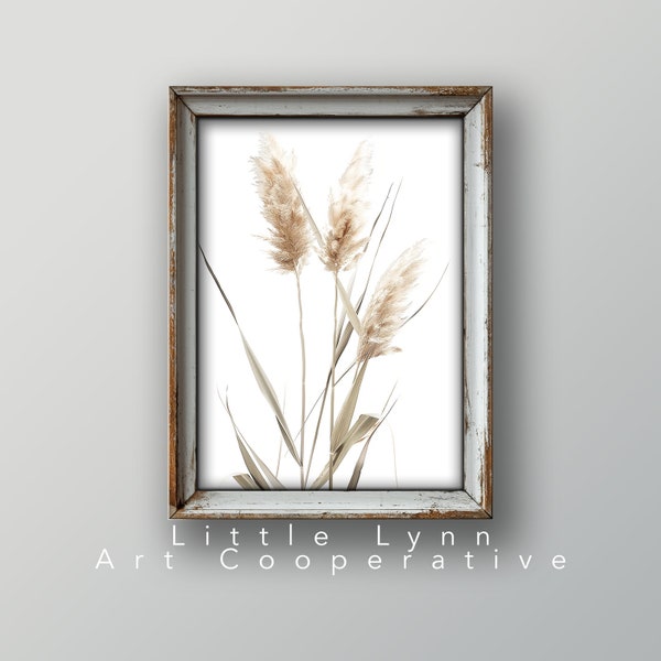 Abstract Realism Bulrush in a Field V3: Timeless Elegance Captured in a Stunning Print