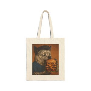 Bolsa de algodón con diseño de hamburguesa de perro divertida / Bolsa de compras ecológica, regalo para amantes de los perros, adorable bolsa para mascotas, accesorio para amantes de los animales, divertida bolsa de viaje