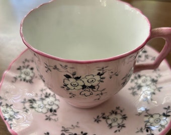 Vintage Floral Tea Cup Set Made of Bone China in Staffordshire England