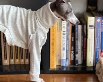 Grauer Whippet Rollkragenpullover