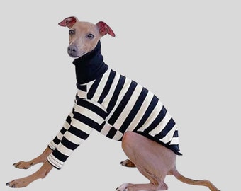 Schwarz und Weiss Whippet Rollkragenpullover