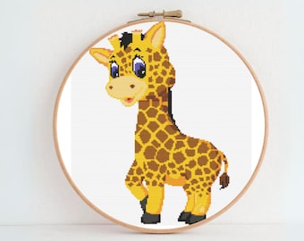 Giraffe Cross Stitch Patroon - Giraffe Cross Stitch - Kruissteekpatroon - Eenvoudige kruissteek - Beginnerspatroon - Borduurpatroon