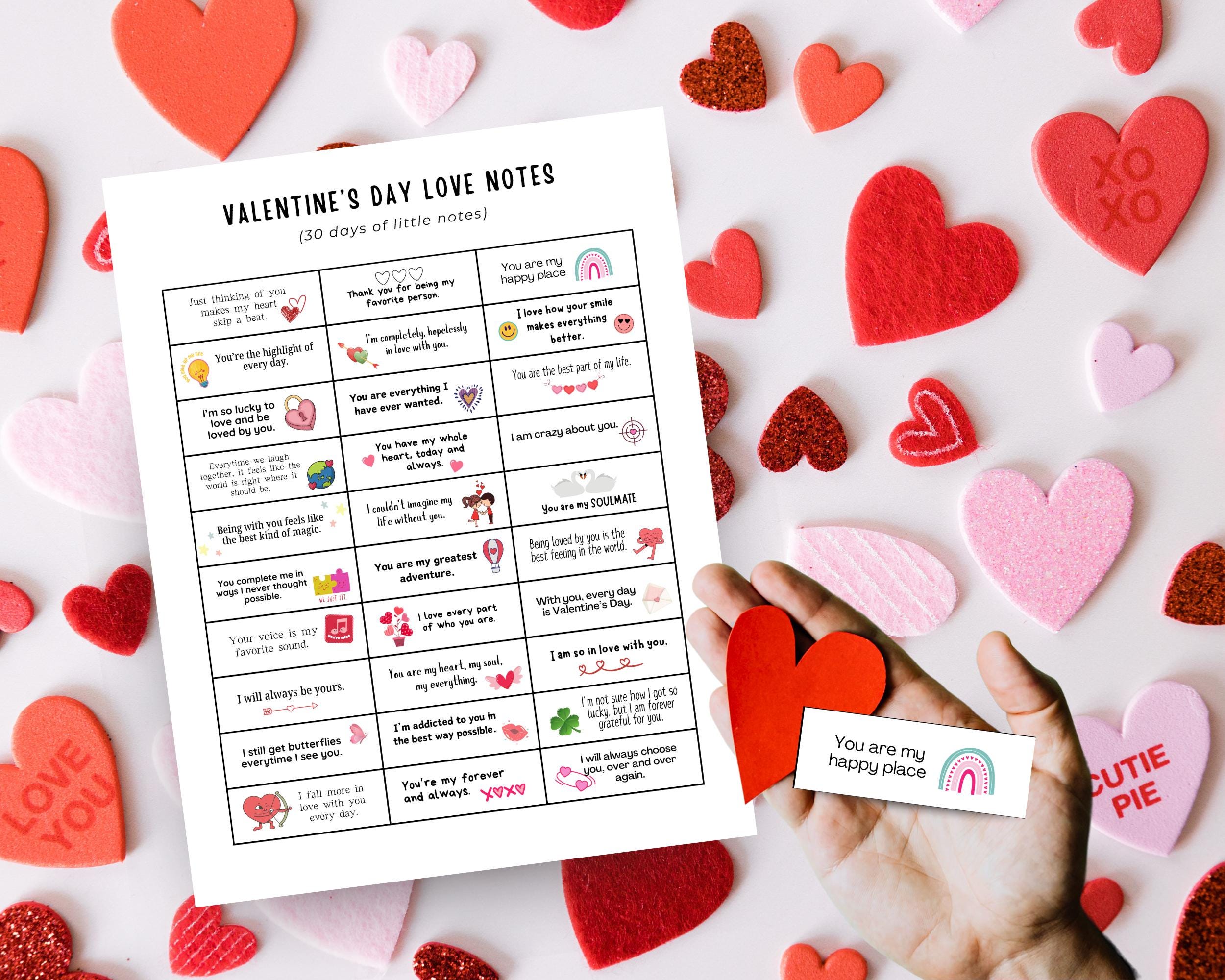 【中古】 LOVE　NOTE Printable Little Love Notes, Valentine's Day Gift, Pocket Love