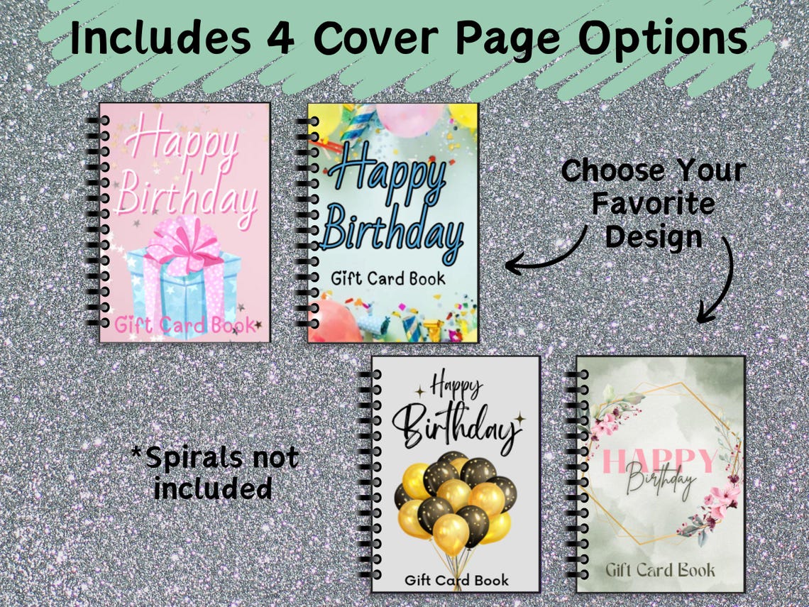 Printable Birthday Gift Card Book, Birthday Present, Gift Card Holder ...