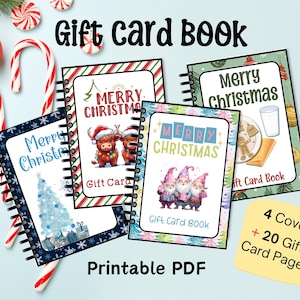 Christmas Gift Card Book, Holiday Gift Card Holder, Teen Christmas Present, Printable Gift Card Book