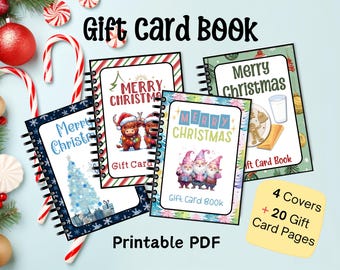 Christmas Gift Card Book, Holiday Gift Card Holder, Teen Christmas Present, Printable Gift Card Book