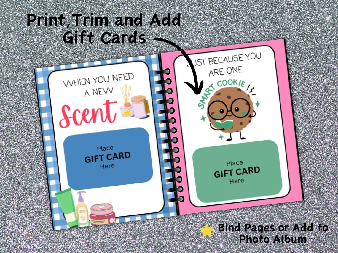 Printable Birthday Gift Card Book, Birthday Present, Gift Card Holder ...