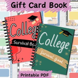 College cadeaubon boek, college overlevingsgids, afstudeercadeau middelbare school, college cadeau voor kinderen van ouders, afdrukbaar cadeaubon boek